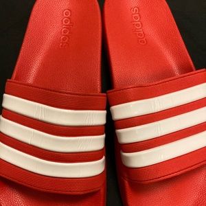 Adidas slides red and white